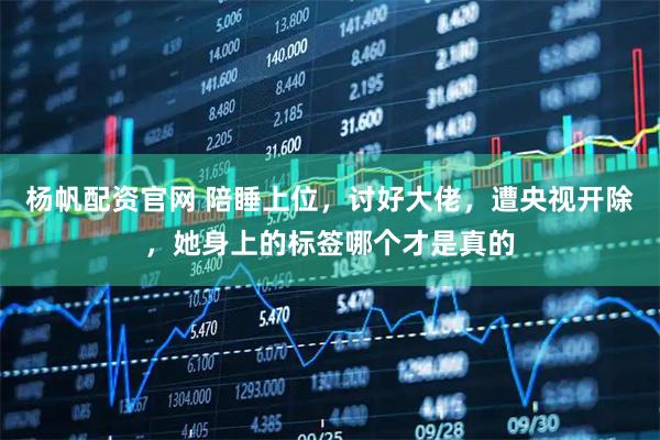 杨帆配资官网 陪睡上位，讨好大佬，遭央视开除，她身上的标签哪个才是真的